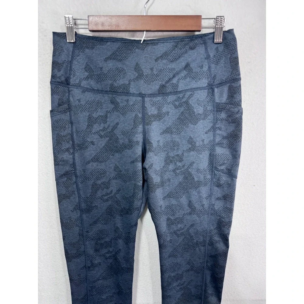 Mondetta Womens Med Gray Camo Activewear Leggings Pockets Workout Athleisure Gym
